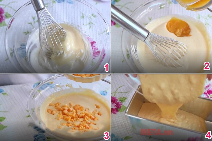 Các bước chế biến phần kem cho món kem mít 