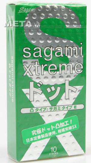 Bao cao su Sagami Xtreme Green làm từ cao su thiên nhiên mềm mại, co giãn tốt 
