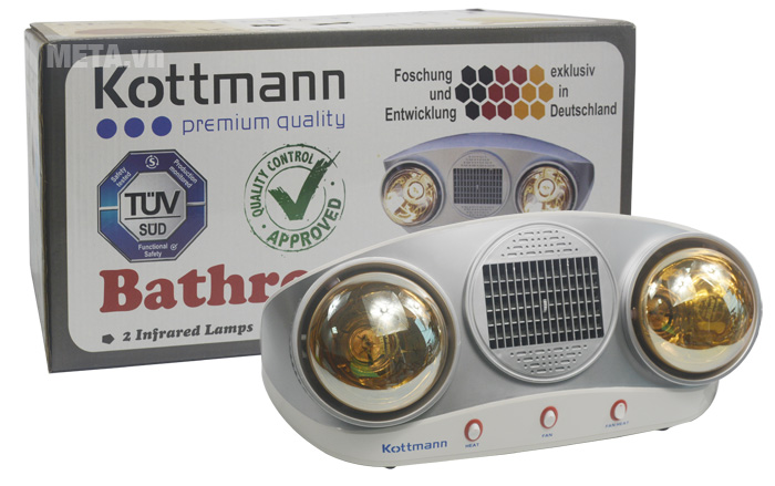 Đèn sưởi nhà tắm Kottmann 2 bóng kèm thổi gió nóng K2B-HW-S
