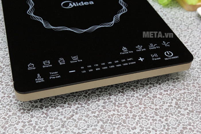 Bếp từ Midea MI-T2114DC sử dụng bảng điều khiển cảm ứng hiện đại