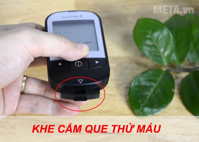 Khe cắm que thử máu