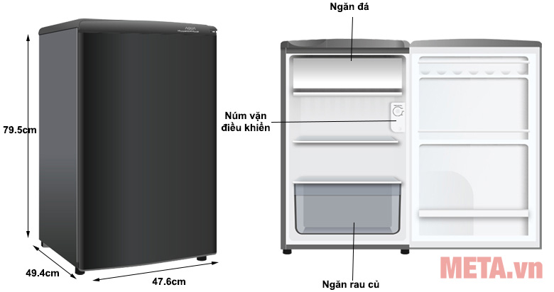 Tủ lạnh Aqua AQR-D99FA (BS) 93 lít