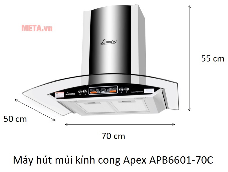 Máy hút mùi kính cong Apex APB6601-70C