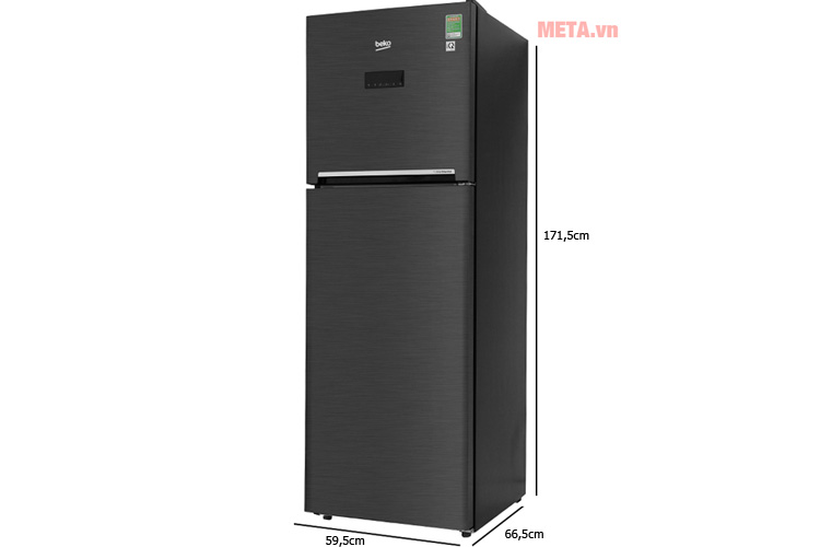 Tủ lạnh Beko Inverter RDNT360E50VZWB 360 lít và kích thước