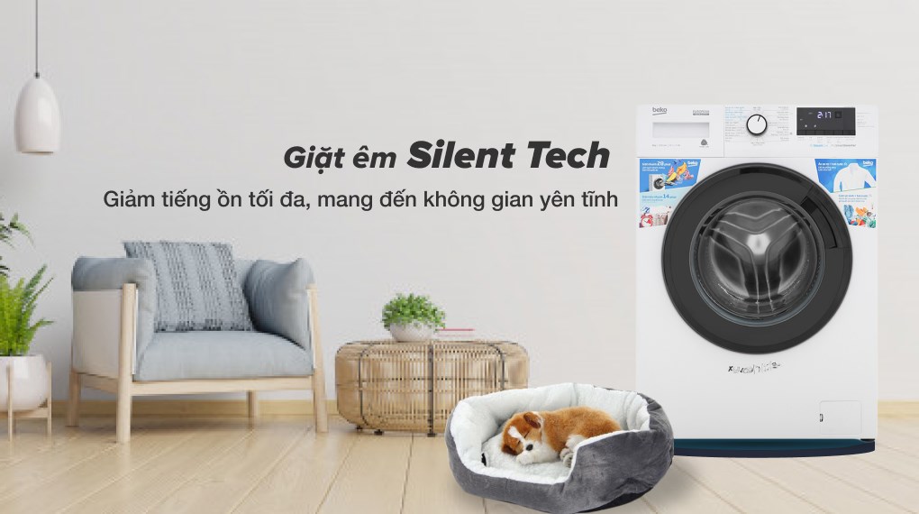Công nghệ Silent Tech giặt yên tĩnh trên máy giặt Beko
