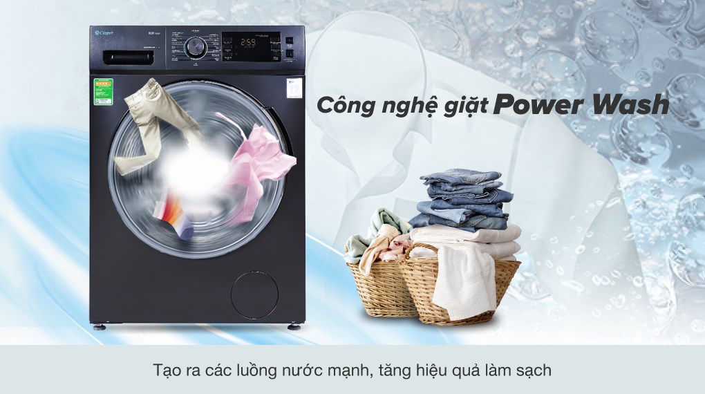 Công nghệ Power Wash trên máy giặt Casper