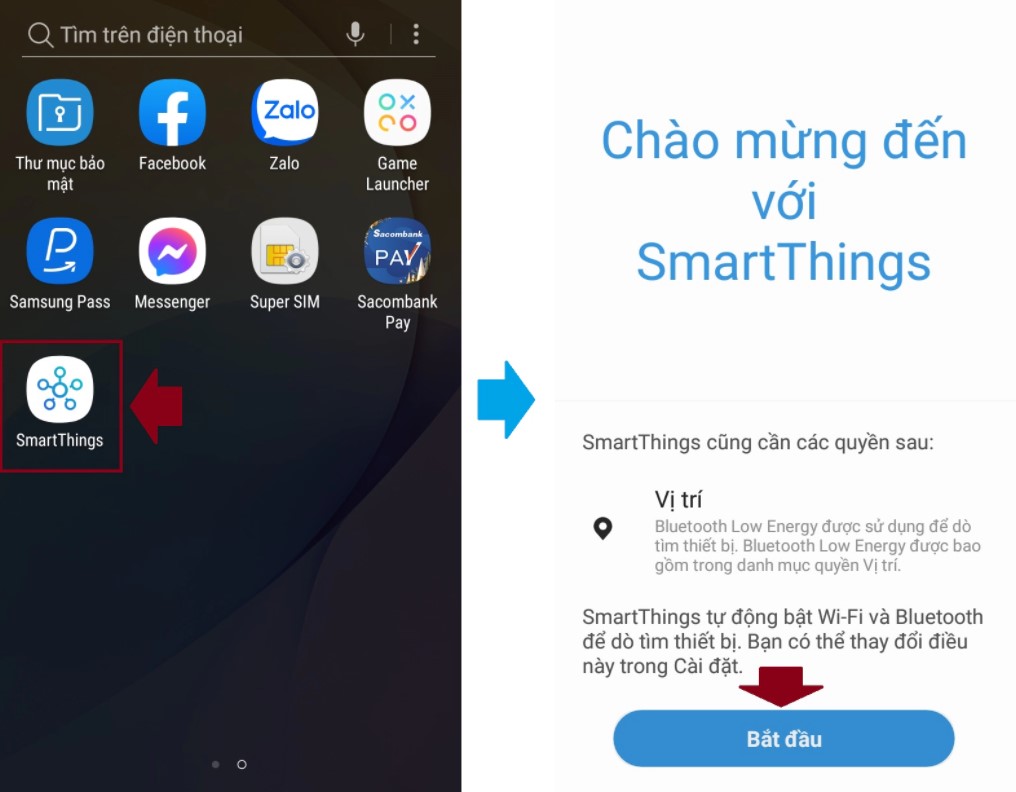 Kết nối điện thoại với máy giặt Samsung