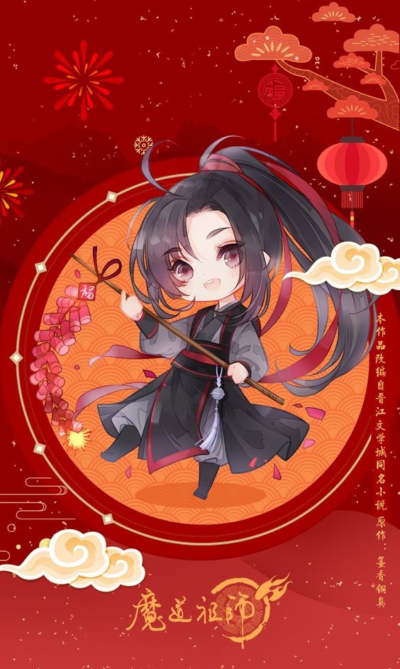 Ảnh anime Tết đẹp 2022, hình anime chibi Tết dễ thương