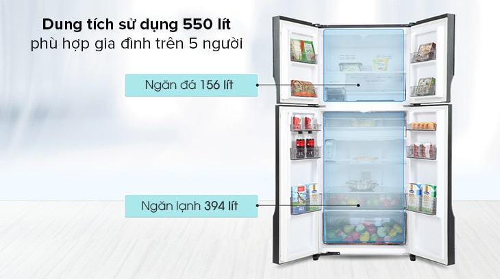 Review chi tiết tủ lạnh Panasonic 550 lít NR-DZ601YGKV - Không gian lưu trữ lớn