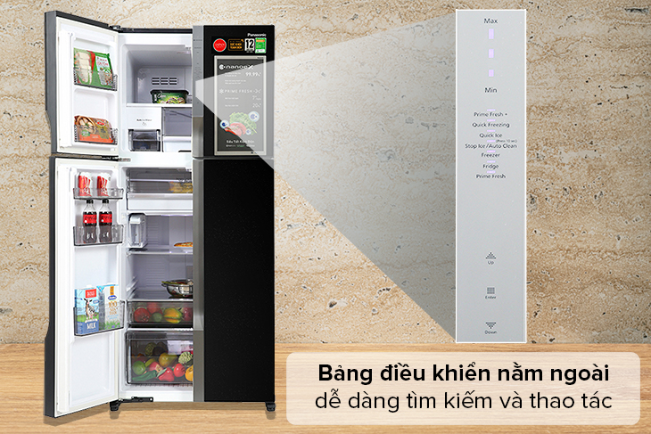 Review chi tiết tủ lạnh Panasonic 550 lít NR-DZ601YGKV - Bảng điều khiển