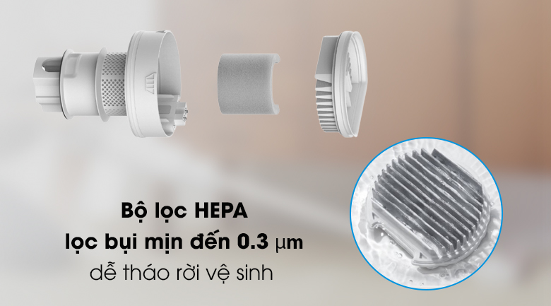 Sản phẩm sử dụng bộ lọc HEPA hút lọc bụi mịn hiệu quả