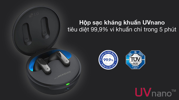 Tai nghe Bluetooth True Wireless LG TONE-FP8 Đen