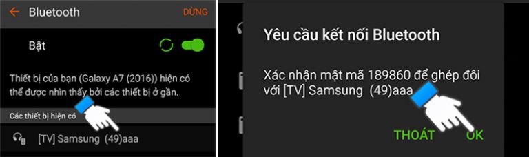 Kết nối điện thoại với tivi Samsung qua Bluetooth