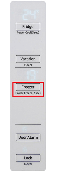 Điều chỉnh nhiệt độ ngăn đá/ngăn đông trên bảng điều khiển tủ lạnh Samsung Inverter
