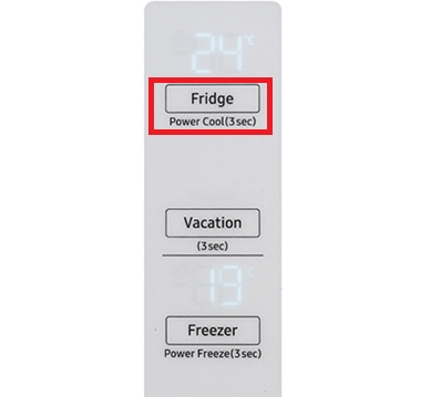 Điều chỉnh nhiệt độ ngăn mát trên bảng điều khiển tủ lạnh Samsung Inverter