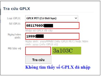 Cách tra cứu giấy phép lái xe trên trang thông tin giấy phép lái xe