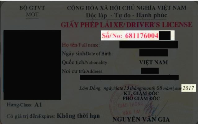 Cách tra cứu giấy phép lái xe bằng mắt thường